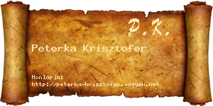 Peterka Krisztofer névjegykártya