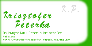 krisztofer peterka business card